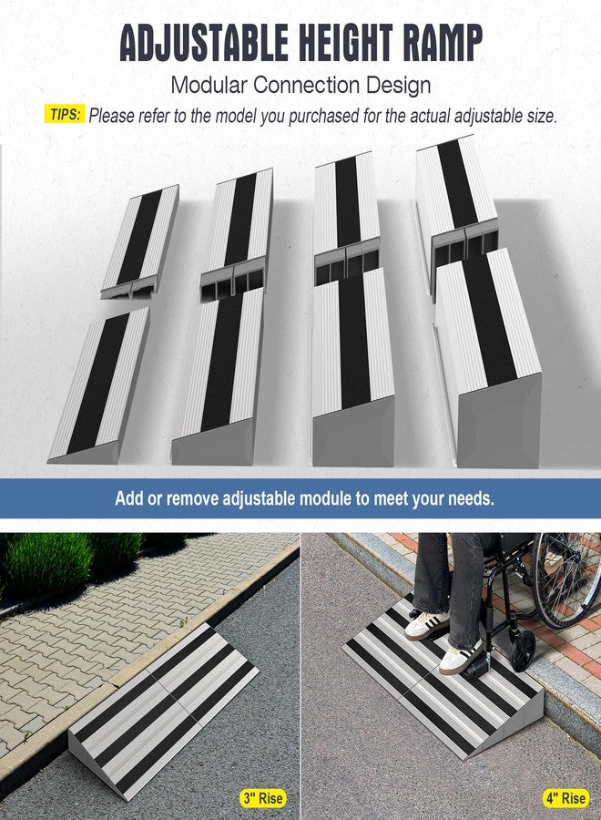 Nuvium 1" Rise Modular Threshold Ramp for Doorways, Stable Wheelchair Ramp for Home Steps, Aluminum Door Ramp and Curb Ramp for Scooters, Power Chairs, Cars, 1100LBS Load Capacity - Image 5
